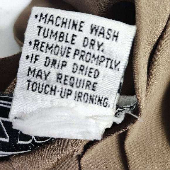 VTG Liz Roberts Black Beige Color Block Long Sleeve Polyester Maxi Dress Size 10 - Picture 8 of 11